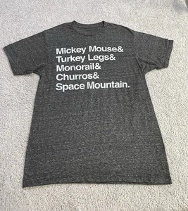 Disney Parks Men’s Dark Gray T Shirt Mickey Mouse, Space Mountain, Etc. Size M - Picture 1 of 6
