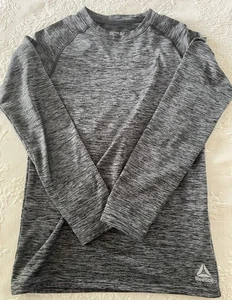 REBOOK BOYS CREW NECK LONG SLEEVE CHARCOAL HEATHER KNIT SHIRT SIZE L (14-16) - Picture 1 of 4
