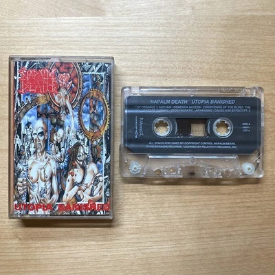 Napalm Death- Utopia Banished Cassette Tape 1992 Earache Records PLAY TESTED - Image 1 of 4