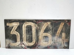 Vintage 3064 Locomotive Train Car Number Plate Metal Sign 21.5" SEE PICS/READ  - Picture 1 of 10