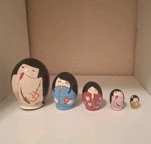 Asian Nesting Dolls Set of 5 - Picture 1 of 3