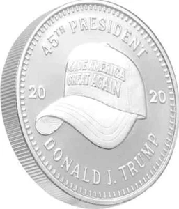 SCARCE Trump 1 Oz .999 Silver Round Coin MAGA Hat Retired RARE BEAUTY - Picture 1 of 2