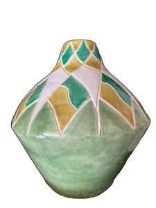 Vintage Keramik Keramik Vase Südwesten Art Deco geometrisch 7" unsigniert Italien - Bild 1 von 16