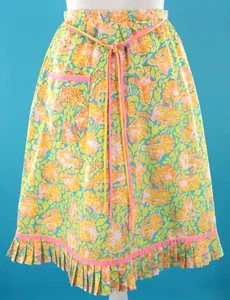 VTG Women's 60s Yellow Teal & Pink Tiger Print Lilly Pulitzer Skirt Sz S 1960s - Picture 1 of 13