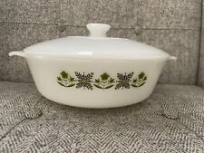 MCM Anchor Hocking Fire King Meadow Green 437  1  1/2 Qt Casserole Dish With Lid