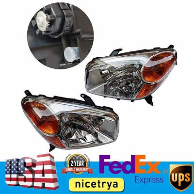 Left & Right Headlights Halogen Headlamps Assembly for Toyota Rav4 2004-2005 - Imagem 1 de 4