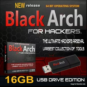 BLACKARCH LIVE USB - PRO HACKING OPERATING SYSTEM - 2500+ TOOLS HACK ANY PC Cent - Picture 1 of 6