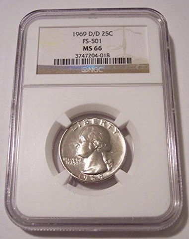 1969 D/D Washington Quarter RPM Variety FS-501 MS66 NGC Cover