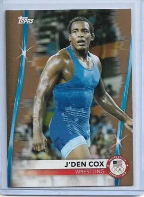 RARE 2020 TOPPS OLYMPICS J'DEN COX "GOLD" CARD #55 ~ /99 ~ USA WRESTLING 2021 - Image 1 of 2