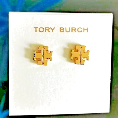 Tory Burch Kira Logo Stud Earrings | Giftable Free Shipping - Image 1 of 3