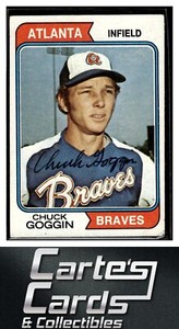 Chuck Goggin 1974 Topps #457  RC Atlanta Braves TTM/IP Signed Autographed