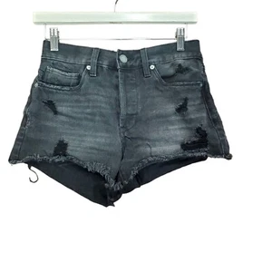 Pantalones Cortos BLANKNYC Mujer Talla 24 Denim Botón Mosca Carbón Tiro Alto Crudo Envejecido - Imagen 1 de 11