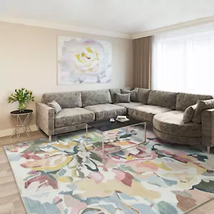 Extra Large Rugs Pink Rose Soft Modern Lounges Carpet Washable Hall Runner Rug - Picture 1 of 20