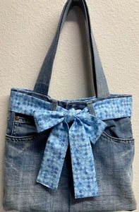 Homemade Recycled Jeans Tote - Great for Teenage Girls - Picture 1 of 2