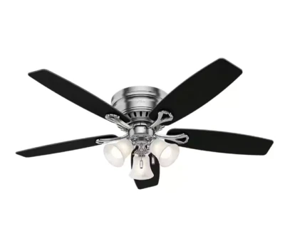 Hunter Oakhurst 52in LED Low Profile Ceiling fan, Brushed Nickel w/Light 52125 - Image 1 of 4