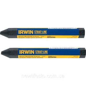 IRWIN 666042 Strait-Line Lumber Crayons  BLACK (Pair)