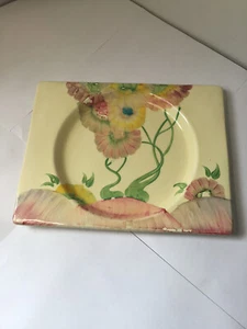 Clarice Cliff English Bizarre Vintage 1930s PINK PEARLS PLATE 26cms Biarritz - Foto 1 di 8