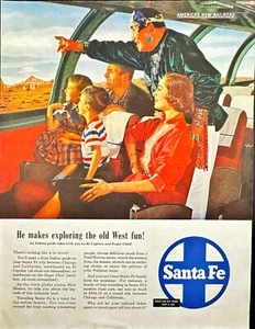 Santa Fe Railroad Zuni Indian El Capitan Super Chief Vintage Print Ad 1955 - Picture 1 of 6