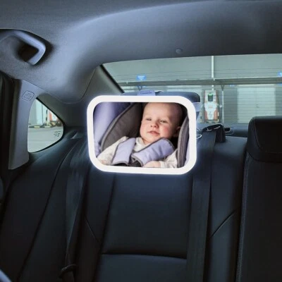 Smart Baby Car Mirror with Lights,Voice Control Safety Car Seat Mirror for Baby - Image 1 of 4