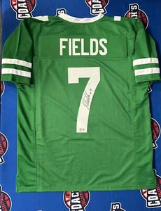 Justin Fields Autographed NY Jets CUSTOM Home Green Jersey (Beckett) - Picture 1 of 1