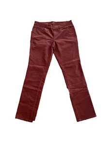 Ann Taylor Loft Maroon Corduroy woman Sz 31/12 T Modern Straight Pants - Picture 1 of 11