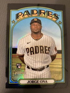 JORGE ONA 2021 Topps Heritage #504 Chrome Black Refractor Rookie /72 Padres SP
