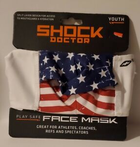 ShockDoctor Red, White & Blue American Flag Face Mask Multipurpose youth