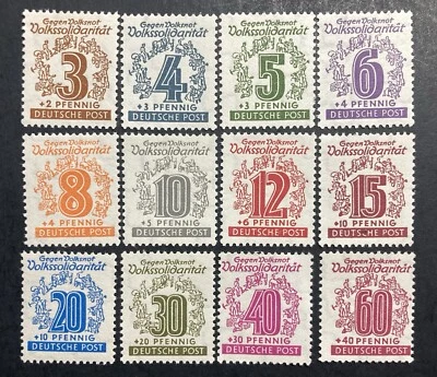 56.  Germany , 1946，West Saxony Semi- postal，set，SC#14NB1-12  , Mint Hinged - Image 1 of 2