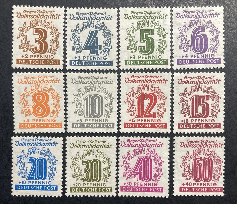 56.  Germany , 1946，West Saxony Semi- postal，set，SC#14NB1-12  , Mint Hinged - Image 1 of 2