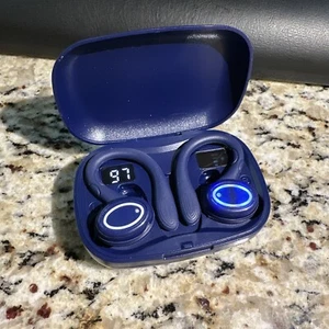 Bluetooth 5.0 True Wireless Earbuds With Mic Headphones Earhook Sport Waterproof - Picture 1 of 6