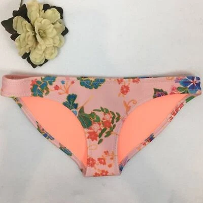Triangl Pink Floral Neoprene Swim Bikini Bottoms XXS NEW - Image 1 of 4