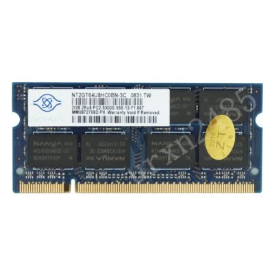 2GB 2G PC2-5300S DDR2-667MHz 200Pin CL5 SODIMM Nptebook Laptop Memory For NANYA - Image 1 of 4