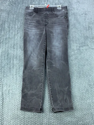 Pantalones de mezclilla SPANX de colección para mujer talla grande negros desteñidos pierna recta pull-on #20355R Foto 1 de 4
