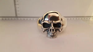 (Lote 537) Brazalete Cráneo Grande PLATA 925 Pulsera Cráneo de Motociclista - Imagen 1 de 9