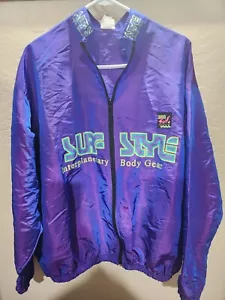 Vintage Surf Style Y2K Wind Breaker Full Zip Made in USA Purple - Picture 1 of 6