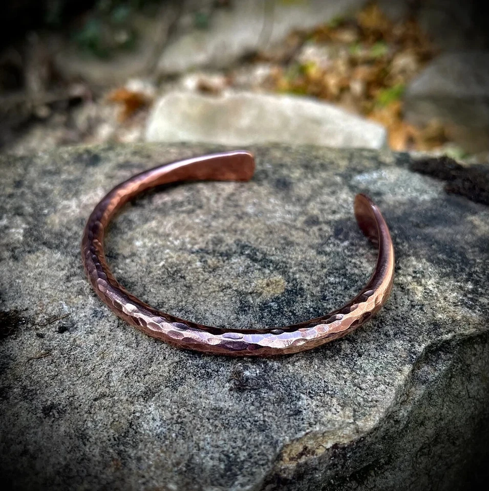 Hand Made Forged Solid Hammered Copper Bracelet - Image 1 of 1