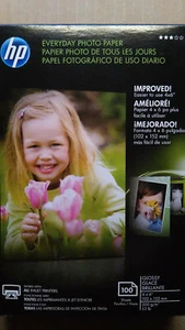 HP Everyday 4 x 6 Glossy Photo Paper 100 Sheets (sealed / unopened) - Afbeelding 1 van 2