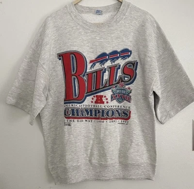 De colección 1993 Buffalo Bills AFC Champions Super Bowl XXVII Manga Corta Cuello Redondo Foto 1 de 4
