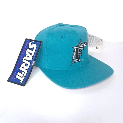 Vintage 90s Florida Marlins MLB Starter Hat StarFit (6 5/8 - 7 1/8) Size 1 - Image 1 of 4