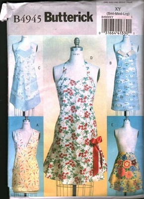 4945 Vintage Butterick Sewing Pattern Misses Apron Cobbler Half OOP Sew S - L - Image 1 of 2