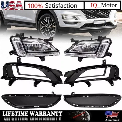 Par de luces antiniebla LED para parachoques delantero Hyundai Tucson 2019 2020 2021 + DRL Foto 1 de 4