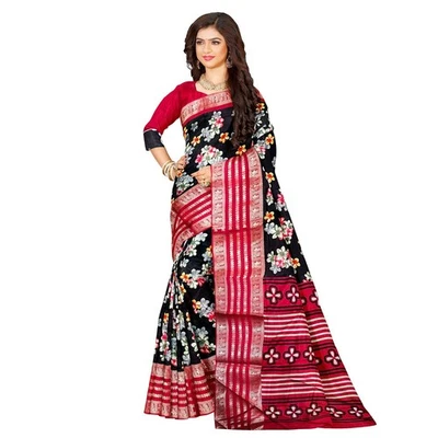 Black Dola Silk Saree Banarasi Style with Zari Border | Indian Wedding Wear - Imagem 1 de 4