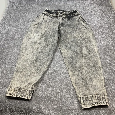 Винтажные мешковатые джинсы 1980-х Traffic черная кислота стирка высокая талия 11/12 - Изображение 1 из 4