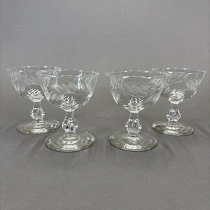 Juego de copas de champán Libbey Wheat Tall Sherbet de 4 1/4" tallo 3003 corte gris - Imagen 1 de 10