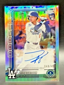 2025 Topps Chrome - Hyeseong Kim #RA-HYE refractor autógrafo (RC)/499 - Imagen 1 de 2