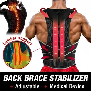 Adjustable Posture Corrector Low Back Support Shoulder Brace Belt For Women Mens - Picture 1 of 18