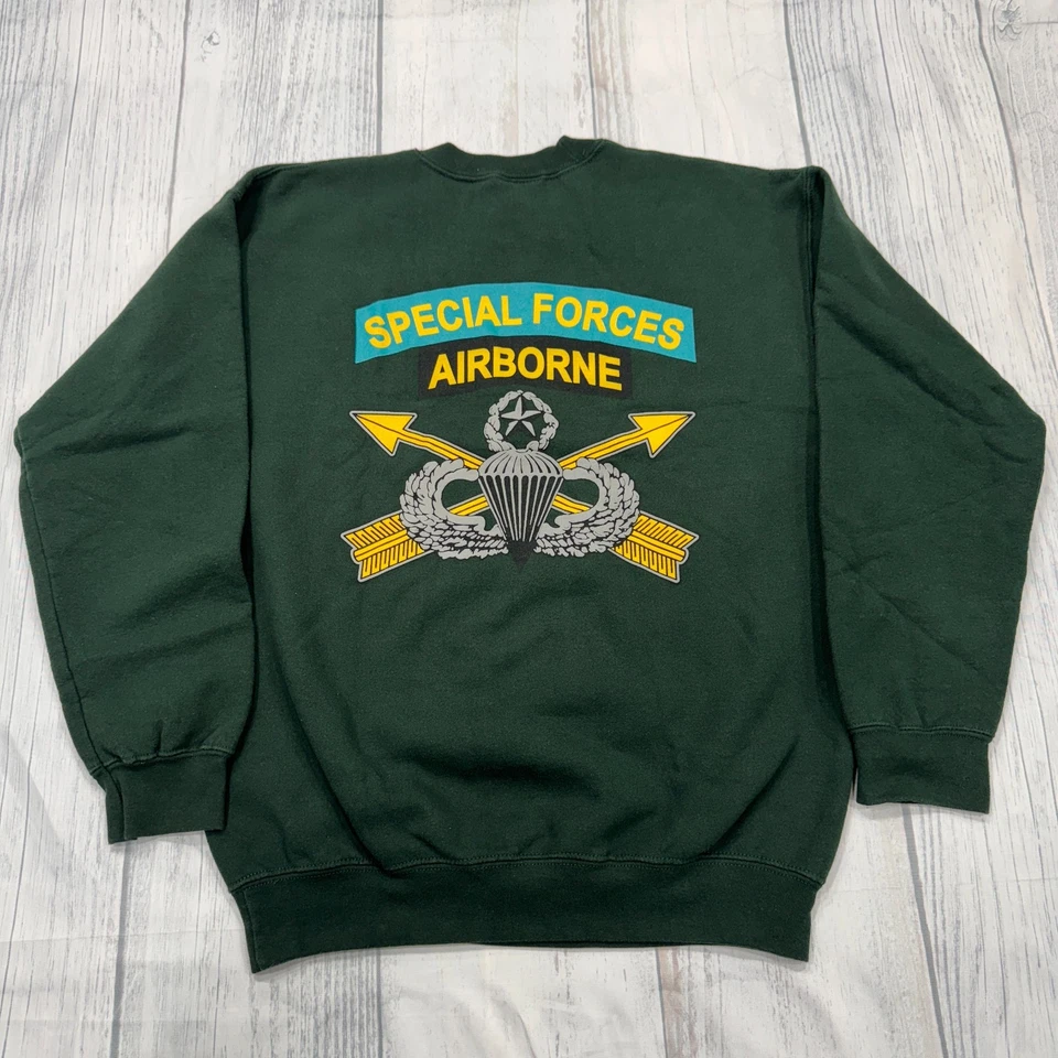 Sudadera de Colección Fuerzas Especiales Aerotransportada M Boinas Verdes Ejército de Estados Unidos Militar Veterinario Para Hombres Foto 1 de 4