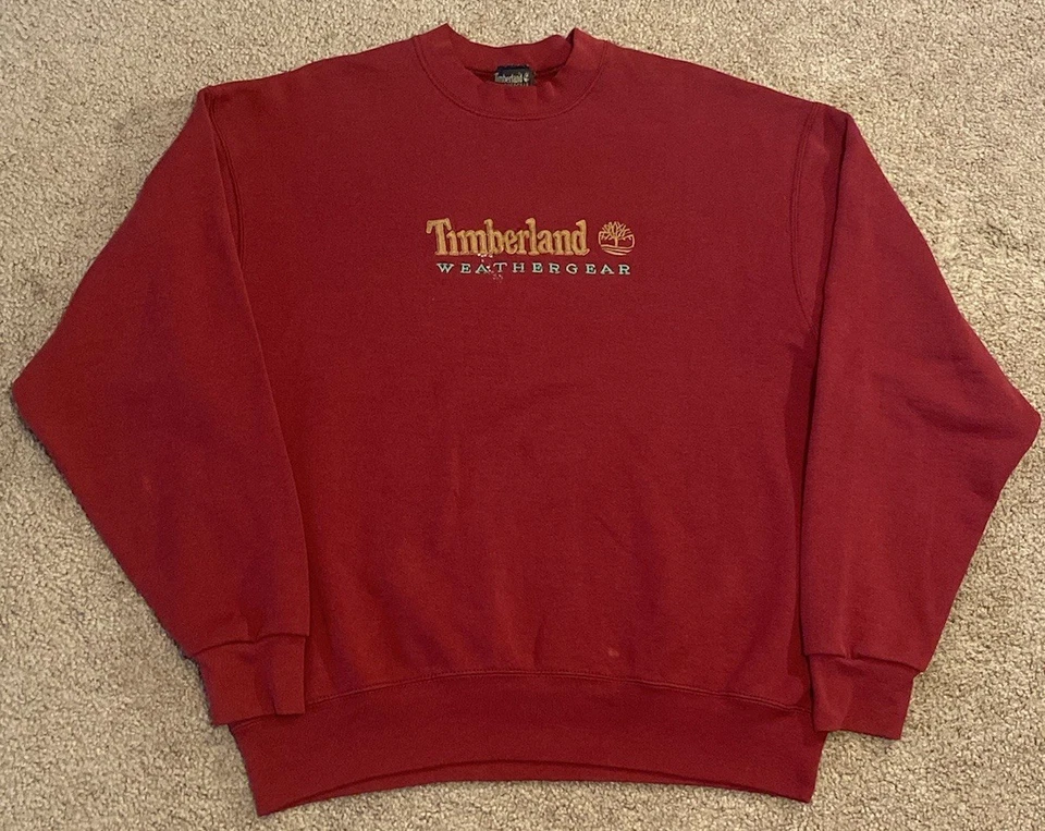Vintage 90’s Y2K Timberland Embroidered Spellout Logo Crewneck Sweatshirt Sz XL - Image 1 of 4