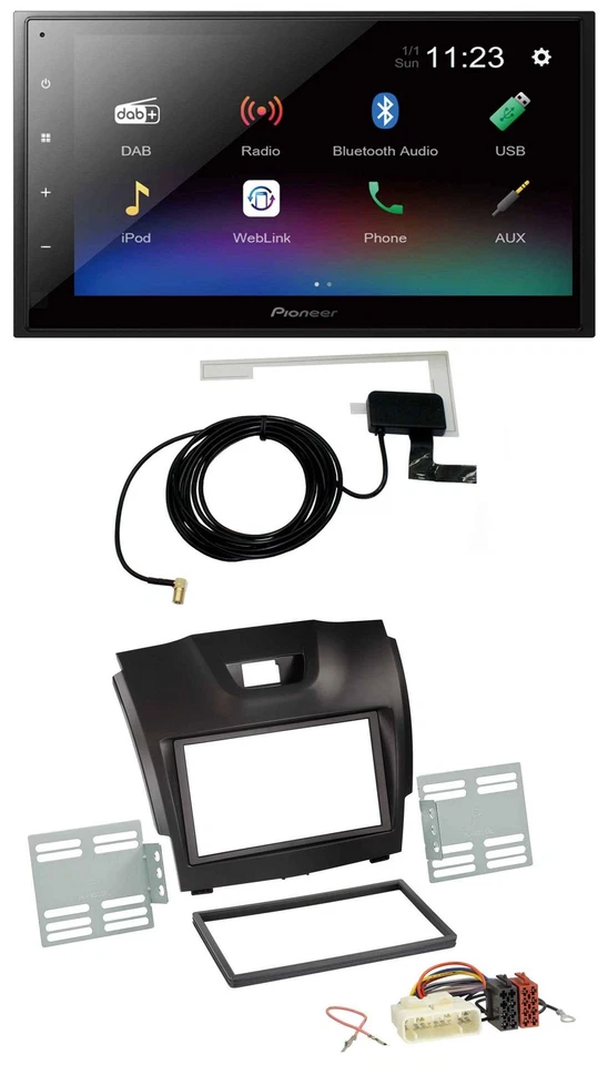 Pioneer DAB MP3 Bluetooth 2DIN USB Autoradio für Isuzu D-Max ab 2012 dunkelgrau - Bild 1 von 4