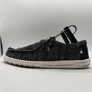 Hey Dude Men’s Wally Sox Black White 110354912 Size 9 Slip On Shoes - Picture 1 of 16